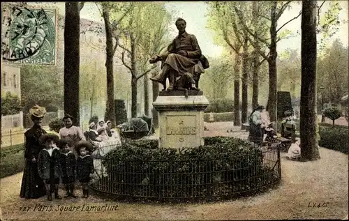 Ak Paris XVI, Square Lamartine