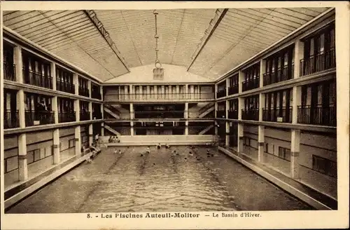 Ak Paris XVI Passy Auteuil, Les Piscines Auteuil Molitor, Le Bassin d'Hiver