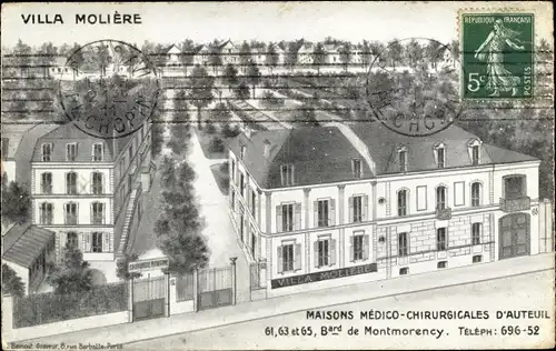 Ak Paris XVI Passy Auteuil, Villa Moliere, Maison Medico Chirurgicales d'Auteuil