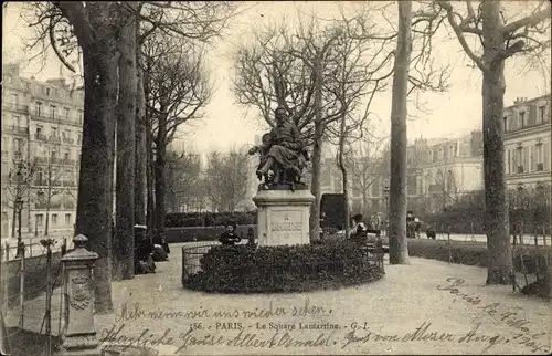 Ak Paris XVI Passy, Square Lamartine