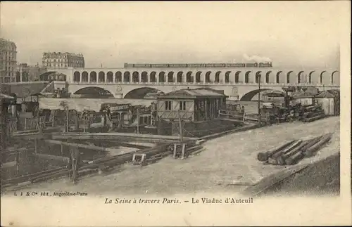 Ak Paris XVI Passy, Das Auteuil-Viadukt