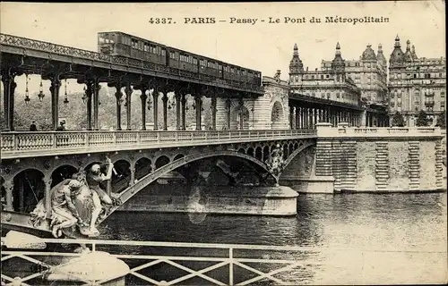 Ak Paris XVI Passy, Metropolitan-Viadukt