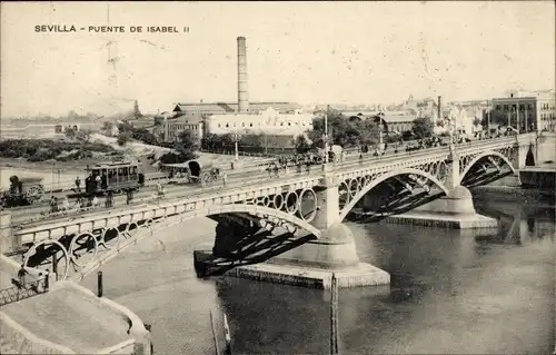 Ak Sevilla Andalusien Spanien, Brücke von Isabel II.