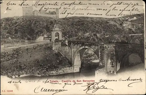 Ak Toledo Kastilien La Mancha Spanien, Castillo de San Servantes