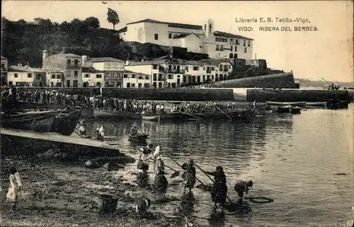 Ak Vigo Galicien Spanien, Ribera del Berbés