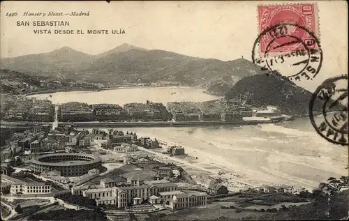 Ak San Sebastian Baskenland, Vista desde el Monte Ulia