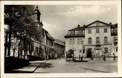 Ak Ilmenau in Thüringen, Marktplatz, Rathaus, altes Schloss