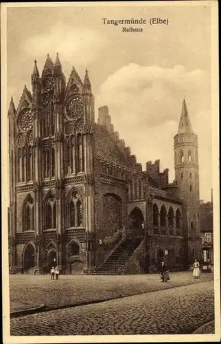 Ak Tangermünde an der Elbe, Rathaus