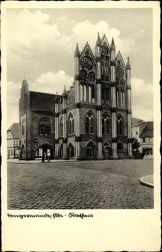 Ak Tangermünde an der Elbe, Rathaus