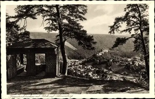 Ak Schwarzburg Thüringer Wald, Trippsteinhäuschen, Panorama, Gedicht