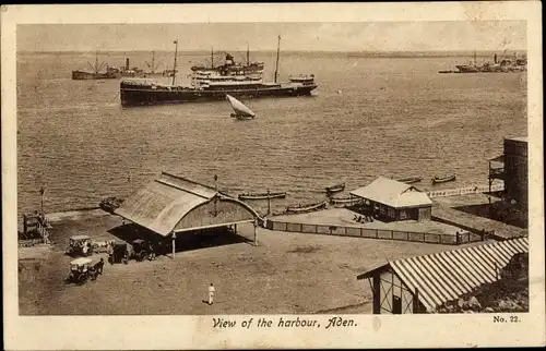 Ak Aden Jemen, Hafen, Dampfschiff