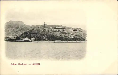 Ak Aden Jemen, Hafen vom Meer aus gesehen