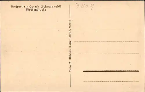 Ak Gutach im Breisgau Schwarzwald, Kirchenbrücke