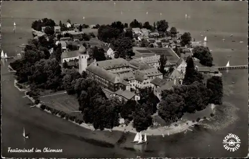 Ak Fraueninsel Chiemsee Oberbayern, Luftaufnahme