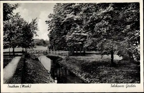 Ak Zeuthen in der Mark, Selchower Graben, Brücke