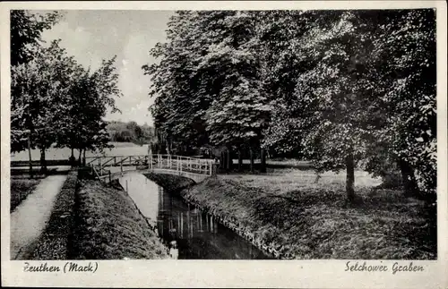 Ak Zeuthen in der Mark, Selchower Graben, Brücke