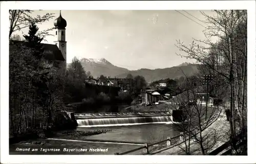 Ak Gmund am Tegernsee Oberbayern, Gewässer, Kirche