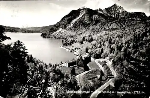 Ak Kochel am See in Oberbayern, Herzogstand, Kesselbergstraße, Walchensee