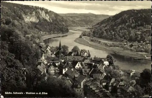 Ak Wehlen an der Elbe Sächsische Schweiz, Gesamtansicht