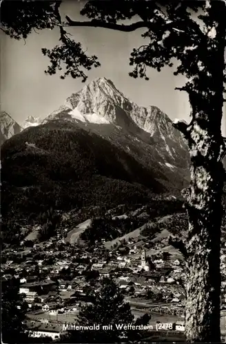 Ak Mittenwald in Oberbayern, Panorama, Wetterstein