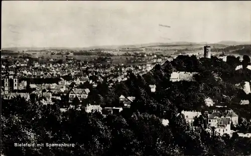 Ak Bielefeld in Nordrhein Westfalen, Blick auf den Ort mit Sparrenburg