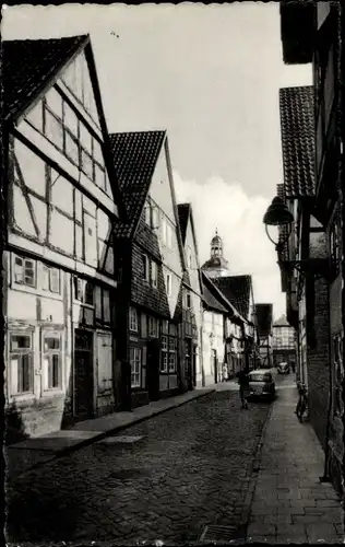 Ak Rinteln an der Weser, Enge Straße, Fachwerkhäuser