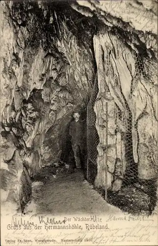 Ak Rübeland Oberharz am Brocken, Hermannshöhle, Wächter