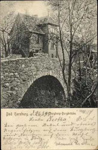 Ak Bad Harzburg am Harz, Burgberg Burgbrücke