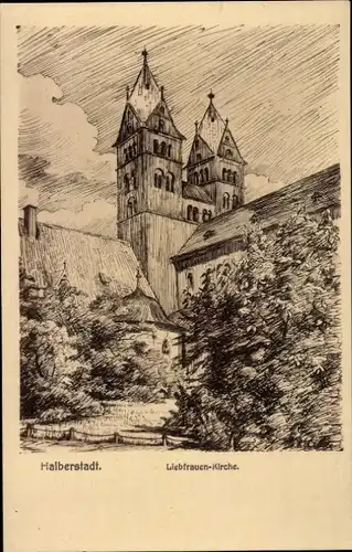 Ak Halberstadt am Harz, Liebfrauen Kirche