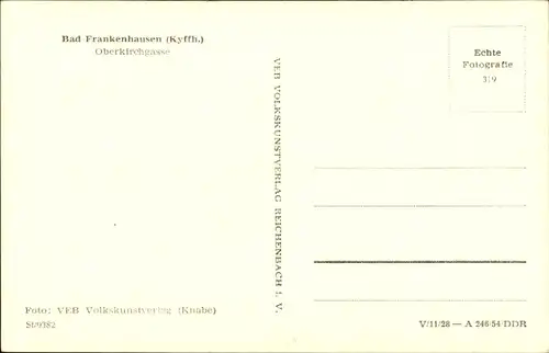 Ak Bad Frankenhausen im Kyffhäuserkreis, Blick in die Oberkirchgasse, Ziegen