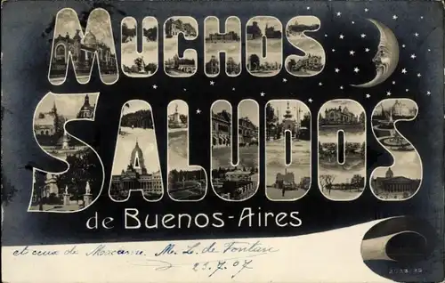 Buchstaben Ak Buenos Aires Argentinien, Detailansichten