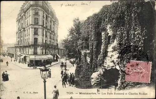 Ak Paris XVIII. Montmartre, Rue Ronsard, Rue Charles Nodier