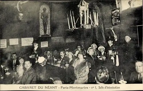 Ak Paris XVIII. Montmartre, Cabaret du Neant, Rauschraum