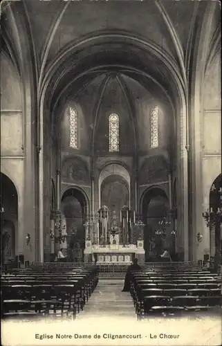 Ak Paris XVIII. Montmartre, Kirche Notre-Dame de Clignancourt, der Chor