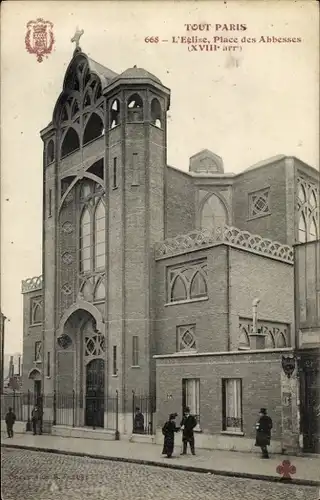 Ak Paris XVIII. Montmartre, Kirche, Place des Abbesses