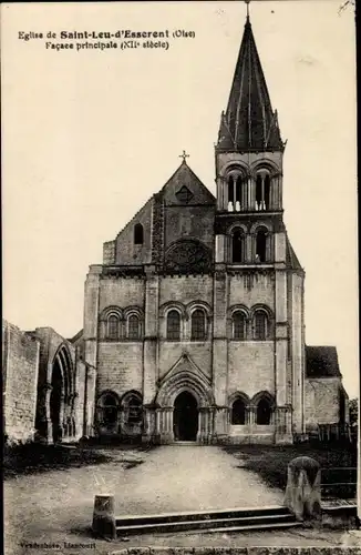 Ak Saint-Leu-d'Esserent Oise, Eglise, Facade principale