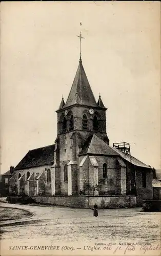 Ak Sainte Geneviève Oise, l'Eglise