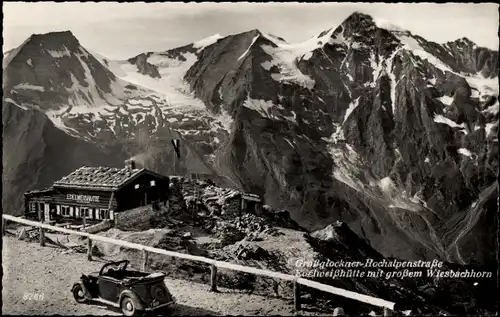 Ak Fusch an der Großglocknerstraße in Salzburg, Edelweißhütte, großes Wiesbachhorn