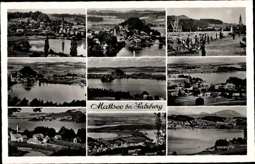 Ak Mattsee in Salzburg, Gesamtansicht, Seeblick, Seeham, Obertrum, Partie am See