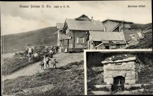 Ak Gaishausen Geishouse Vogesen Haut Rhin, Großer Belchen, Belchen Hotel, Schlumbergerbrunnen