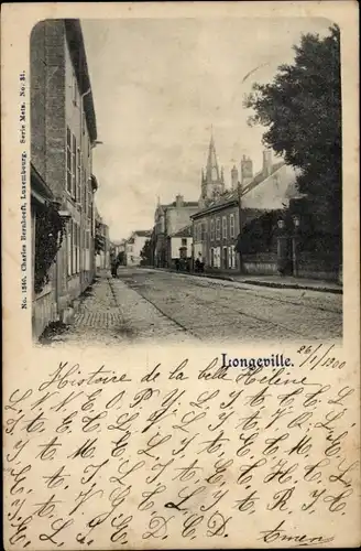 Ak Longeville lès Metz Langenheim Moselle, Straßenansicht