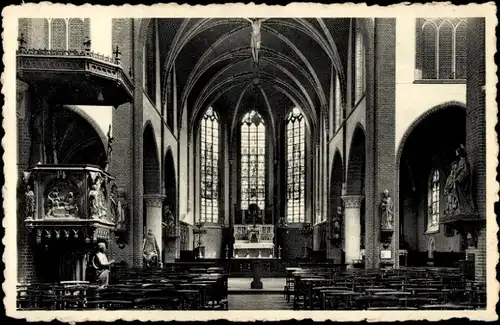 Ak Beerse Beerze Overijssel Niederlande, Kirche Sint-Lambertus, Inneres