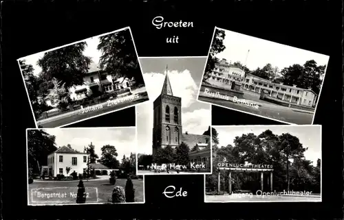 Ak Ede Gelderland Niederlande, Juliana Ziekenhuis, Rusthuis Bethanie, Bergstraat Nr. 22, Kerk