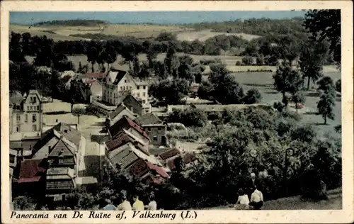 Ak Valkenburg Limburg Niederlande, Panorama van de Ruine af