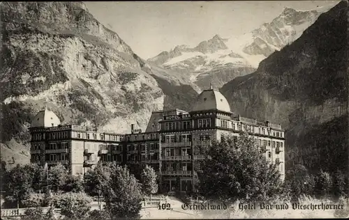 Ak Grindelwald Kanton Bern, Hotel Bär, Niescherhörner
