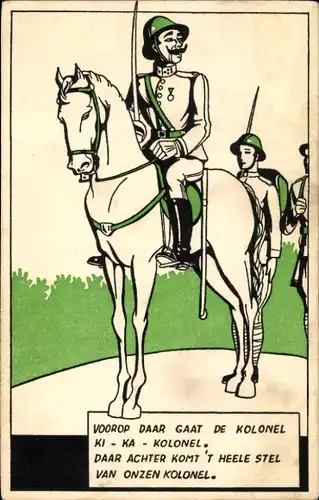 Ak Niederländischer Soldat zu Pferde, Säbel