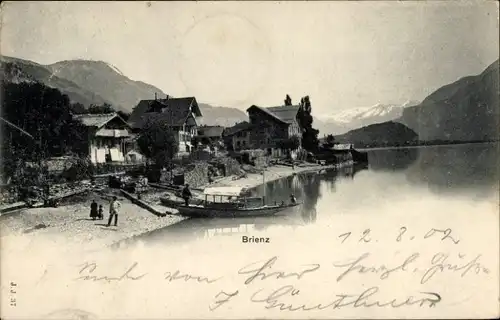Ak Brienz Kanton Bern, Teilansicht, Strandpartie