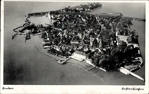 Ak Lindau am Harz, Fliegeraufnahme der Insel