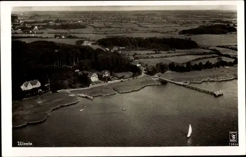 Ak Ulsnis an der Schlei, Fliegeraufnahme, Strand, Umgebung