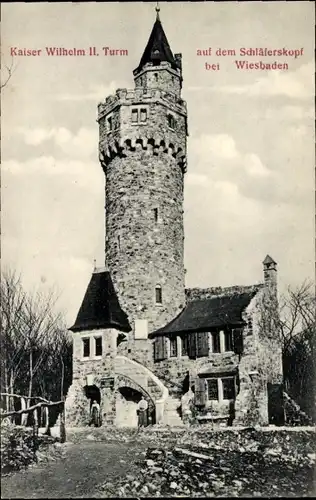 Ak Wiesbaden in Hessen, Kaiser Wilhelm Turm auf dem Schläferskopf